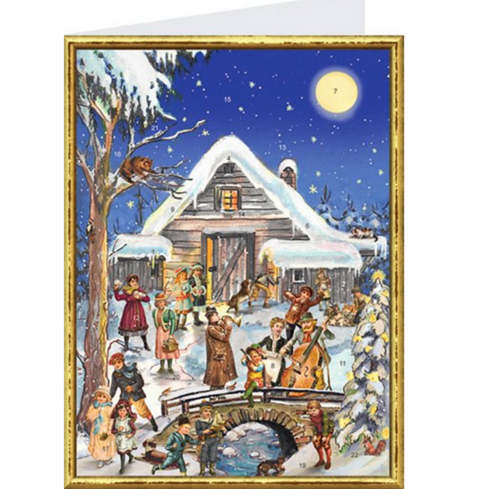 Adventskalender hochkant blau