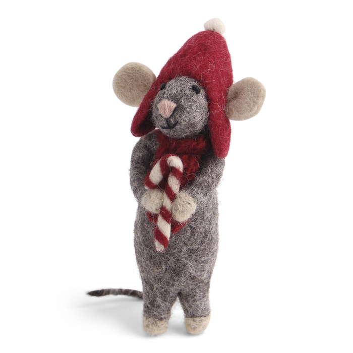 Graue Maus mit Zuckerstange