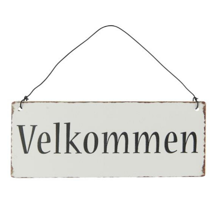 Schild "Velkommen"