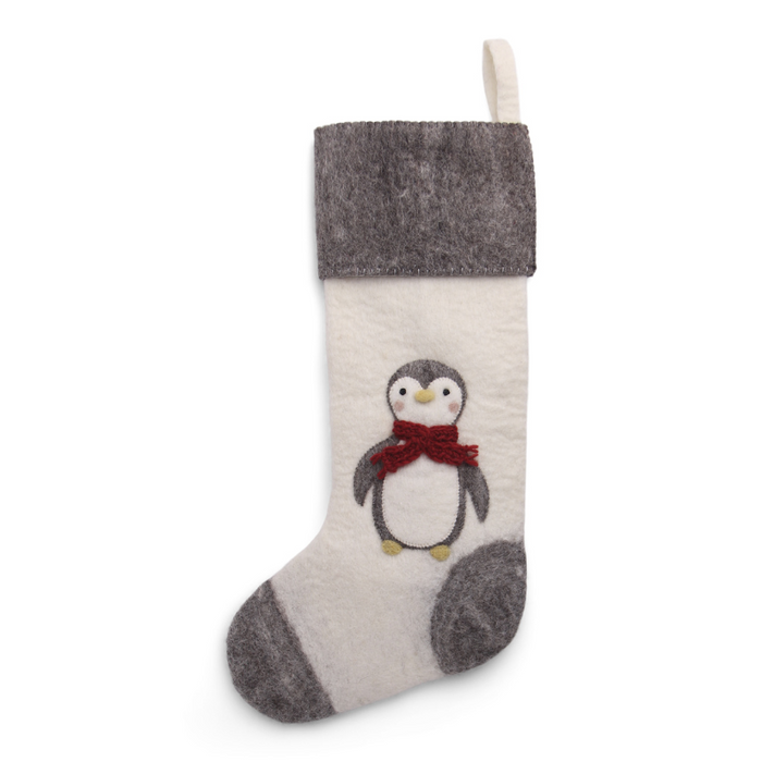 Pinguin-Weihnachtskaminsocken