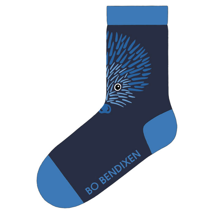 Socken Igel blau