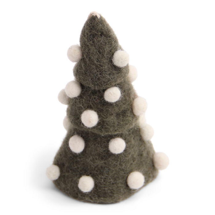 Tannenbaum mit weißen Pompons