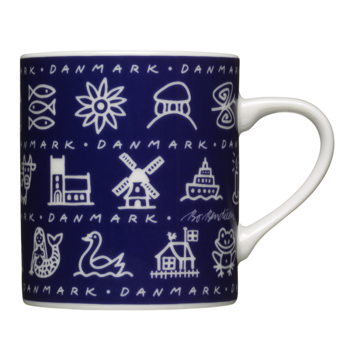 Tasse DK-Motive blau