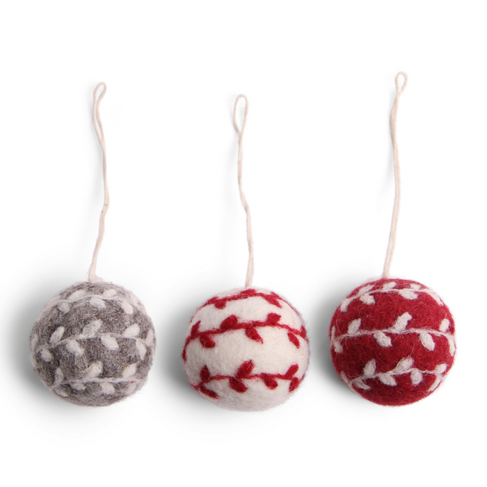 Weihnachtskugel Anhänger aus Wollfilz