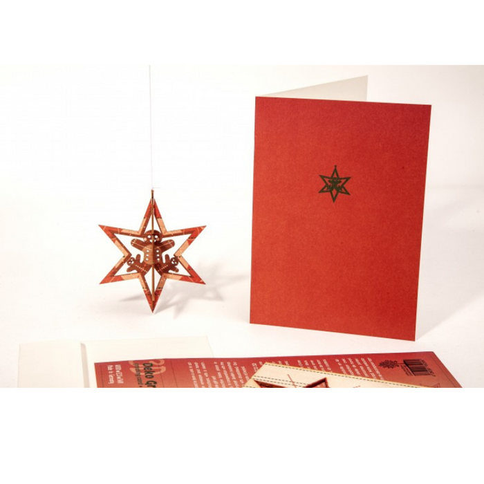 Stern mit Lebkuchenmann -  3D Deko Grußkarte
