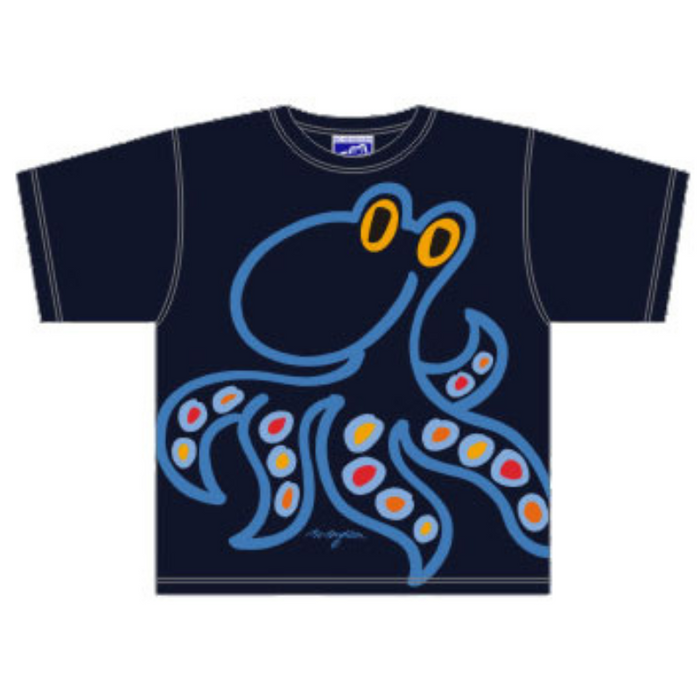 T-Shirt Tintenfisch blau Kids