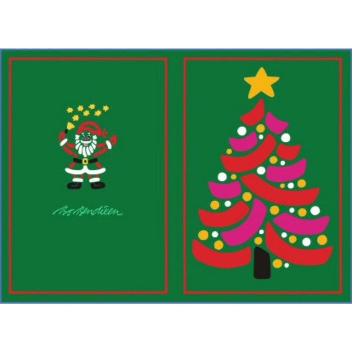Karte Weihnachtsbaum grün mit Briefumschlag